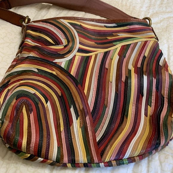 Lucky multi color leather hobo handbag. - Picture 2 of 6